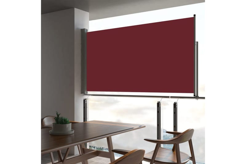 Infällbar sidomarkis 160x300 cm röd - Röd - Utemöbler - Solskydd - Markiser - Balkongmarkis