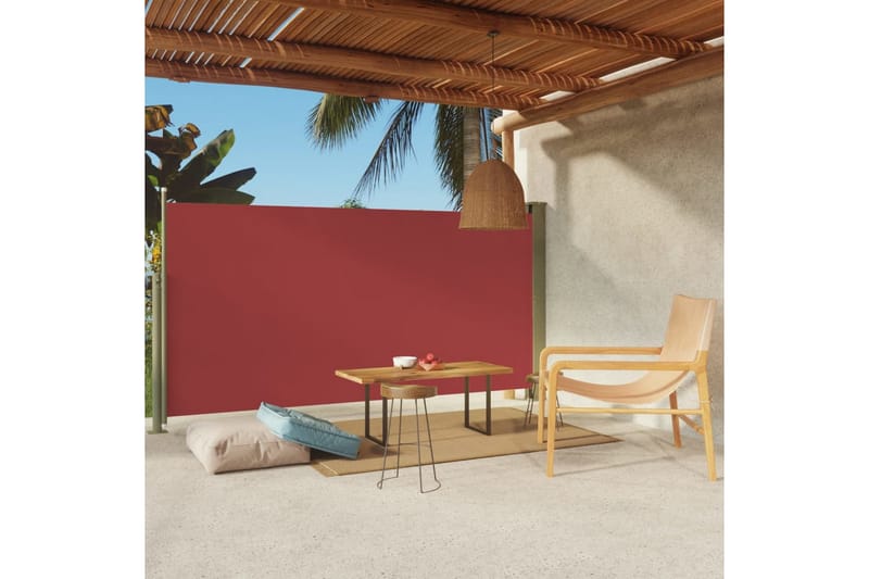 Infällbar sidomarkis 160x300 cm röd - Röd - Utemöbler - Solskydd - Markiser - Balkongmarkis