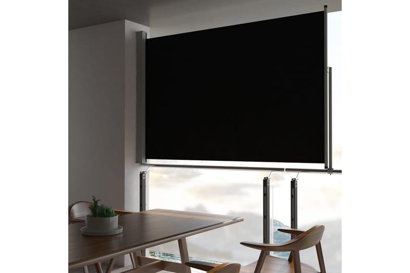 Infällbar sidomarkis 160x300 cm svart - Svart - Utemöbler - Solskydd - Markiser - Balkongmarkis