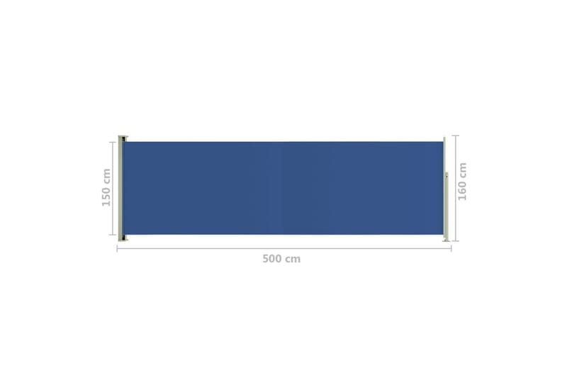 Infällbar sidomarkis 160x500 cm blå - Blå - Balkongmarkis - Markiser - Sidomarkis - Balkongskydd & insynsskydd balkong