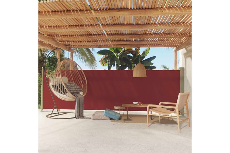 Infällbar sidomarkis 160x500 cm röd - Röd - Utemöbler - Solskydd - Markiser - Balkongmarkis