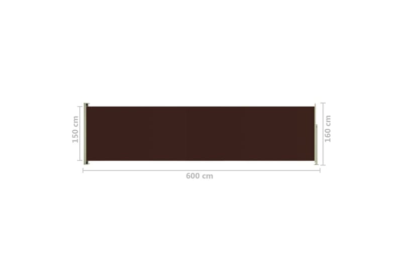 Infällbar sidomarkis 160x600 cm brun - Brun - Utemöbler - Solskydd - Markiser - Balkongmarkis