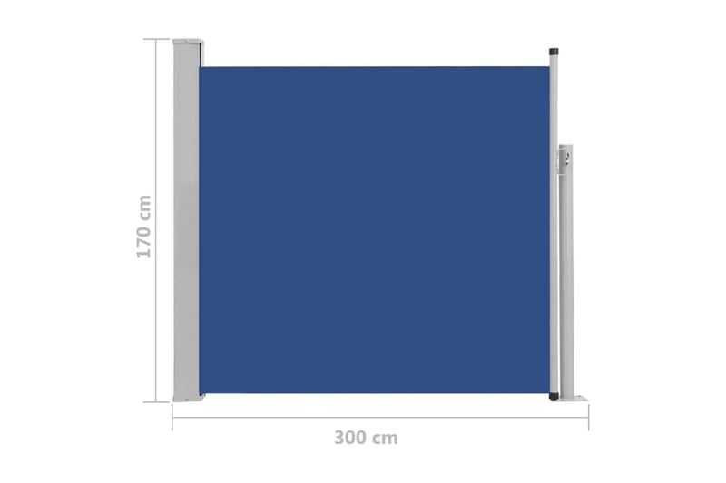 Infällbar sidomarkis 170x300 cm blå - Blå - Balkongmarkis - Markiser - Sidomarkis - Balkongskydd & insynsskydd balkong