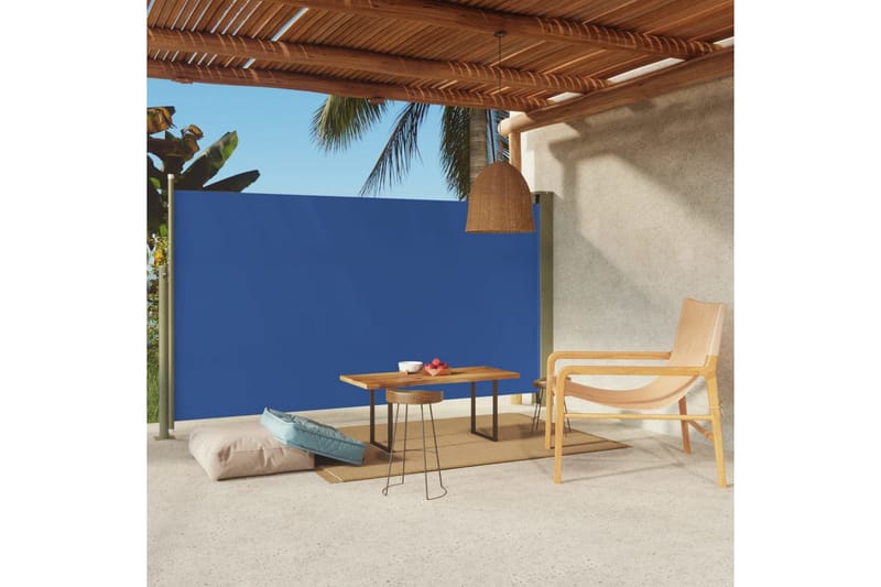 Infällbar sidomarkis 170x300 cm blå - Blå - Utemöbler - Solskydd - Markiser - Balkongmarkis