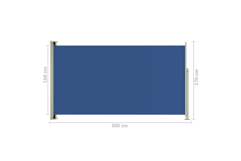 Infällbar sidomarkis 170x300 cm blå - Blå - Utemöbler - Solskydd - Markiser - Balkongmarkis