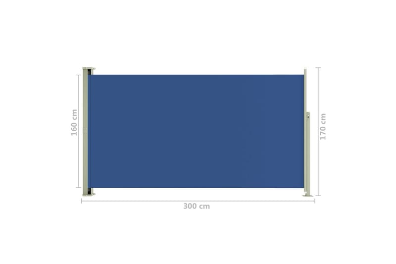 Infällbar sidomarkis 170x300 cm blå - Blå - Balkongmarkis - Markiser - Sidomarkis - Balkongskydd & insynsskydd balkong