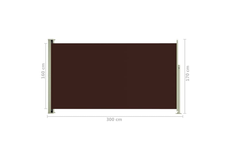 Infällbar sidomarkis 170x300 cm brun - Brun - Utemöbler - Solskydd - Markiser - Balkongmarkis
