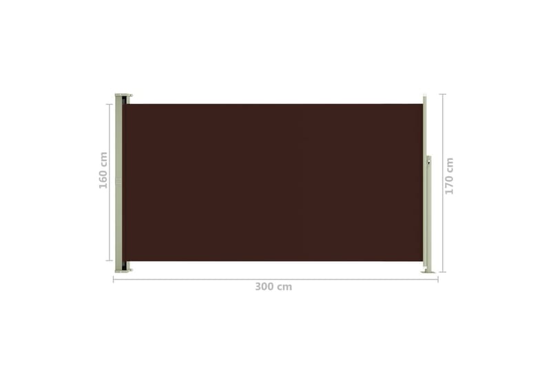 Infällbar sidomarkis 170x300 cm brun - Brun - Balkongmarkis - Markiser - Sidomarkis - Balkongskydd & insynsskydd balkong