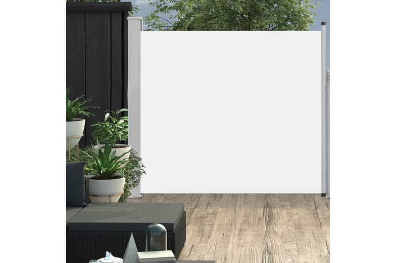 Infällbar sidomarkis 170x300 cm gräddvit - Vit - Utemöbler - Solskydd - Markiser - Balkongmarkis