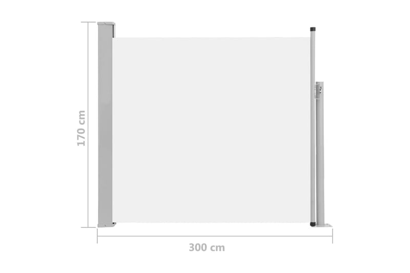 Infällbar sidomarkis 170x300 cm gräddvit - Vit - Balkongmarkis - Markiser - Sidomarkis - Balkongskydd & insynsskydd balkong