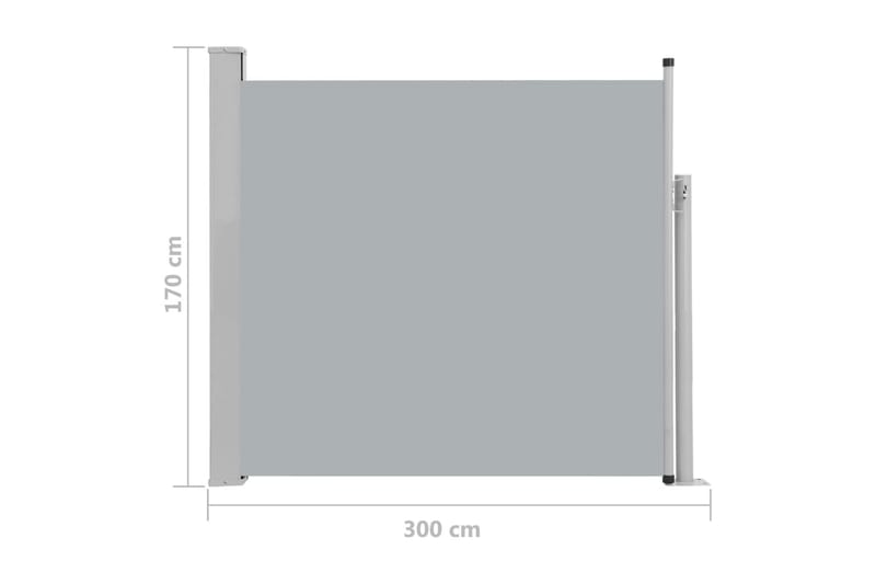 Infällbar sidomarkis 170x300 cm grå - Grå - Utemöbler - Solskydd - Markiser - Balkongmarkis