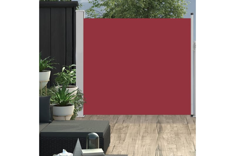 Infällbar sidomarkis 170x300 cm röd - Röd - Balkongmarkis - Markiser - Sidomarkis - Balkongskydd & insynsskydd balkong