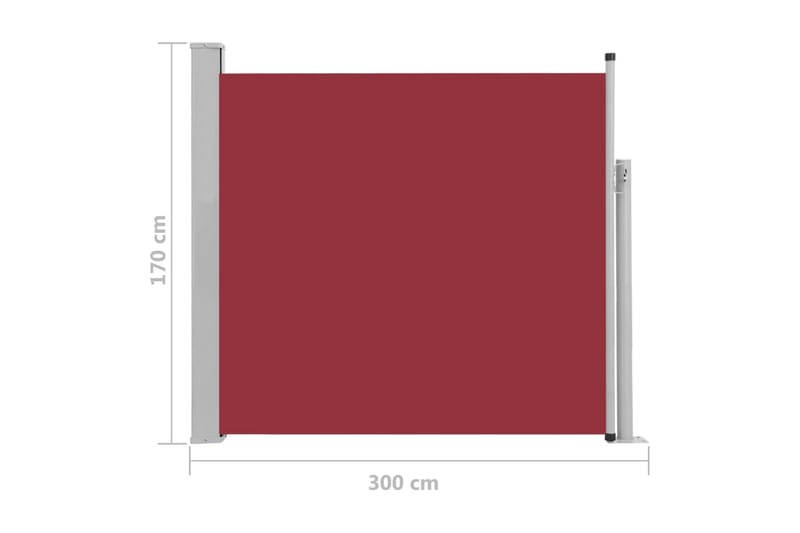 Infällbar sidomarkis 170x300 cm röd - Röd - Utemöbler - Solskydd - Markiser - Balkongmarkis