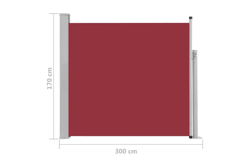 Infällbar sidomarkis 170x300 cm röd - Röd - Balkongmarkis - Markiser - Sidomarkis - Balkongskydd & insynsskydd balkong