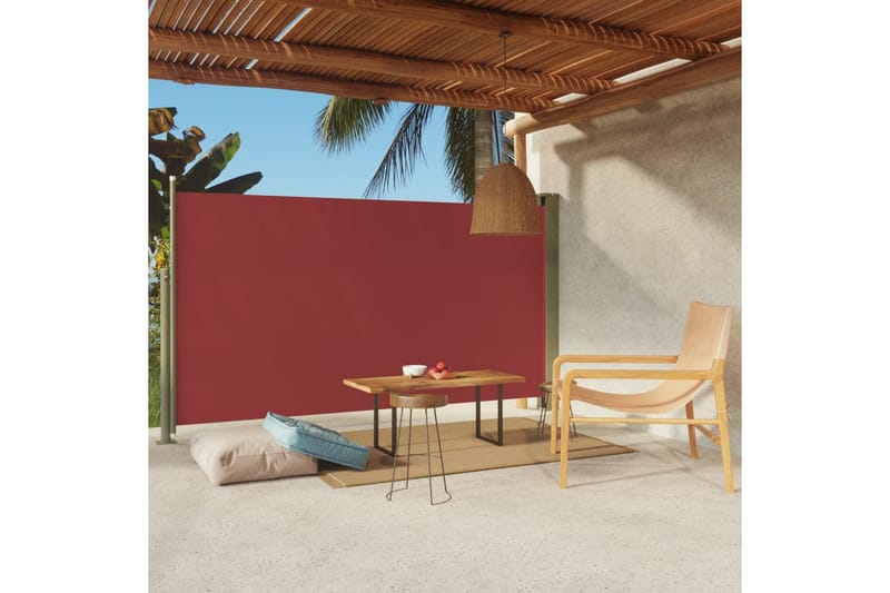Infällbar sidomarkis 170x300 cm röd - Röd - Utemöbler - Solskydd - Markiser - Balkongmarkis