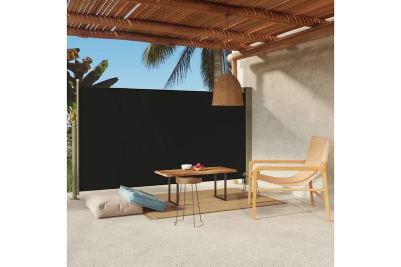 Infällbar sidomarkis 170x300 cm svart - Svart - Utemöbler - Solskydd - Markiser - Balkongmarkis