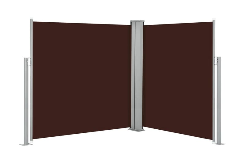Infällbar sidomarkis 170x600 cm brun - Brun - Balkongmarkis - Markiser - Sidomarkis - Balkongskydd & insynsskydd balkong