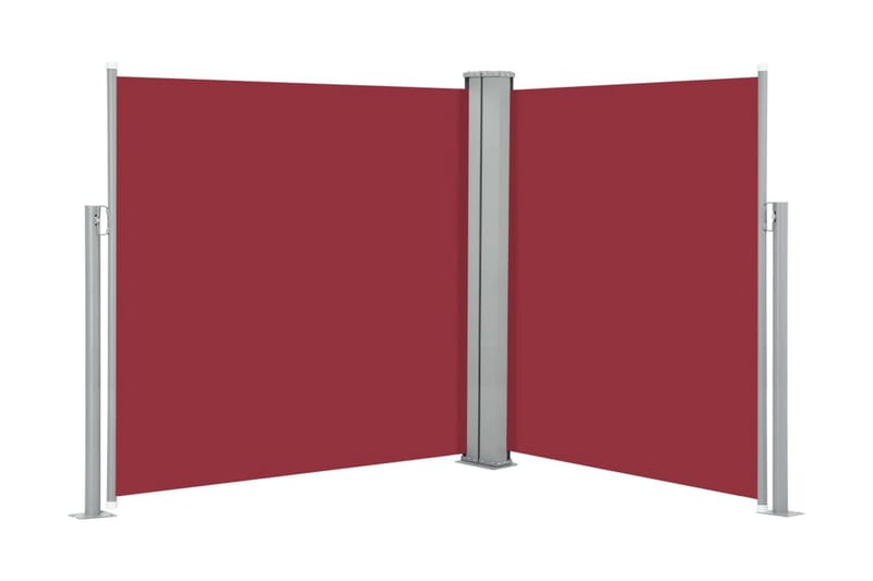 Infällbar sidomarkis 170x600 cm röd - Röd - Utemöbler - Solskydd - Markiser - Balkongmarkis