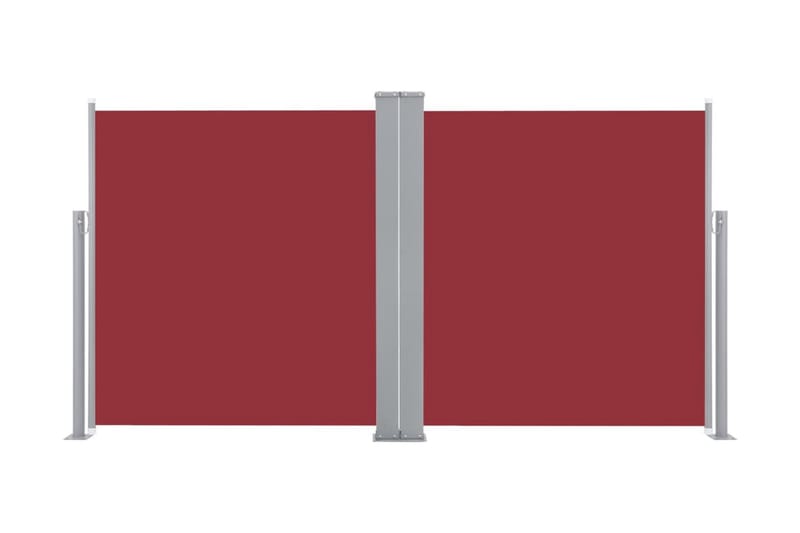 Infällbar sidomarkis 170x600 cm röd - Röd - Balkongmarkis - Markiser - Sidomarkis - Balkongskydd & insynsskydd balkong