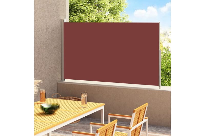 Infällbar sidomarkis 180x300 cm brun - Brun - Utemöbler - Solskydd - Markiser - Balkongmarkis