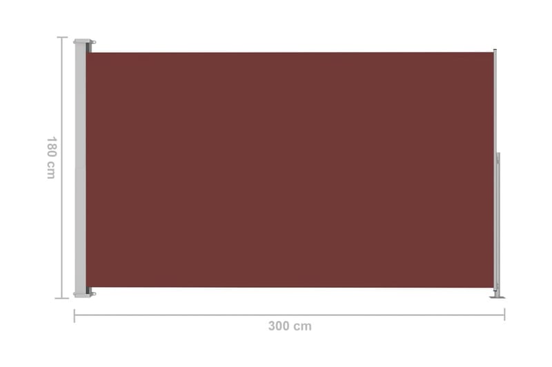 Infällbar sidomarkis 180x300 cm brun - Brun - Utemöbler - Solskydd - Markiser - Balkongmarkis