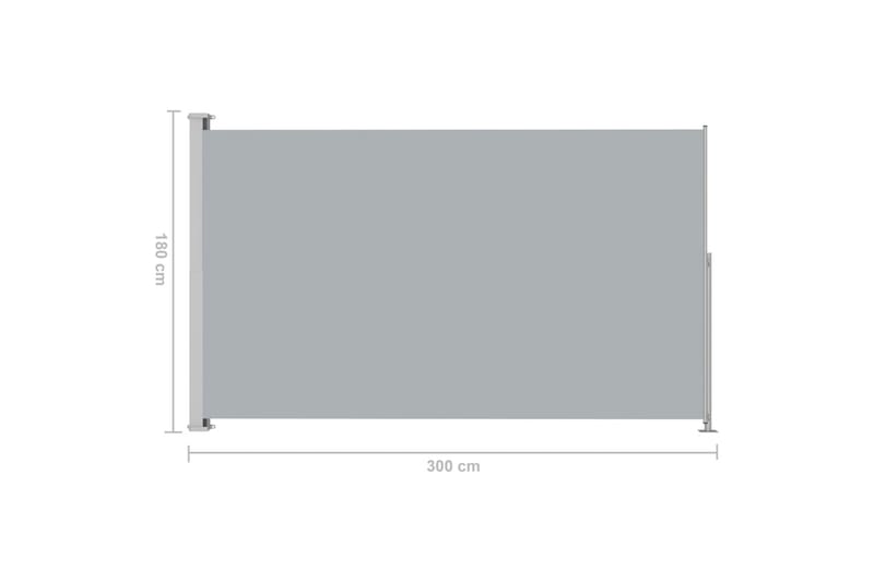 Infällbar sidomarkis 180x300 cm grå - Grå - Balkongmarkis - Markiser - Sidomarkis - Balkongskydd & insynsskydd balkong