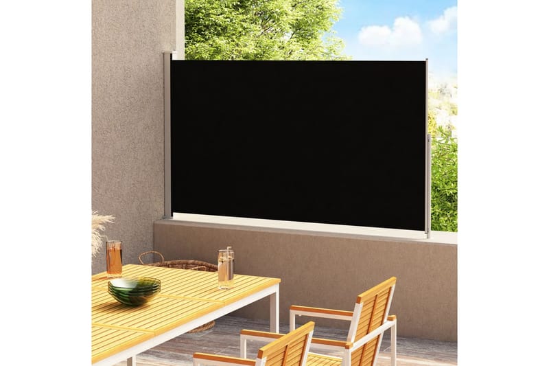 Infällbar sidomarkis 180x300 cm svart - Svart - Utemöbler - Solskydd - Markiser - Balkongmarkis