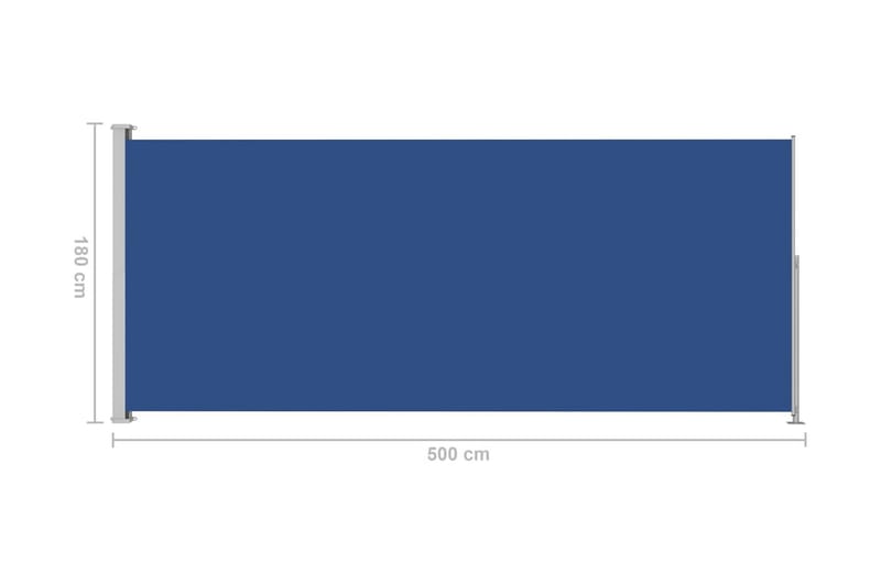 Infällbar sidomarkis 180x500 cm blå - Blå - Utemöbler - Solskydd - Markiser - Balkongmarkis