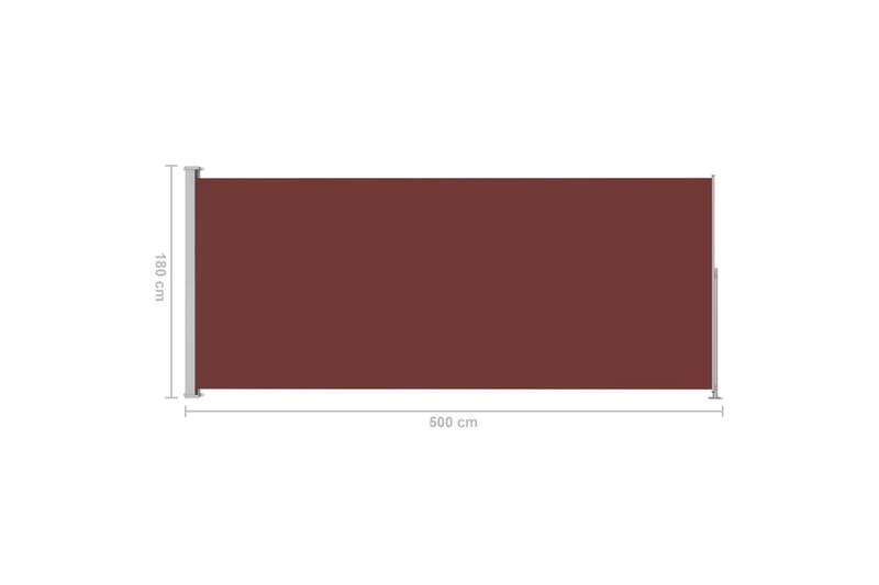 Infällbar sidomarkis 180x500 cm brun - Brun - Utemöbler - Solskydd - Markiser - Balkongmarkis