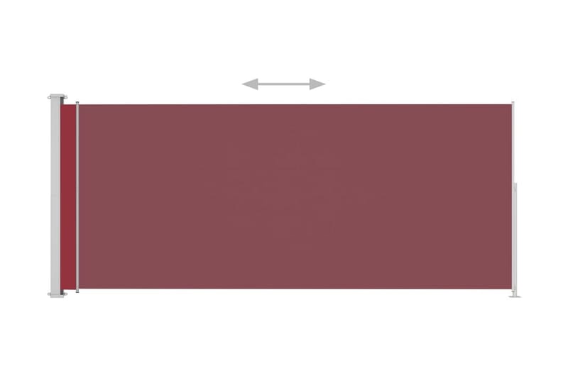 Infällbar sidomarkis 180x500 cm röd - Röd - Balkongmarkis - Markiser - Sidomarkis - Balkongskydd & insynsskydd balkong