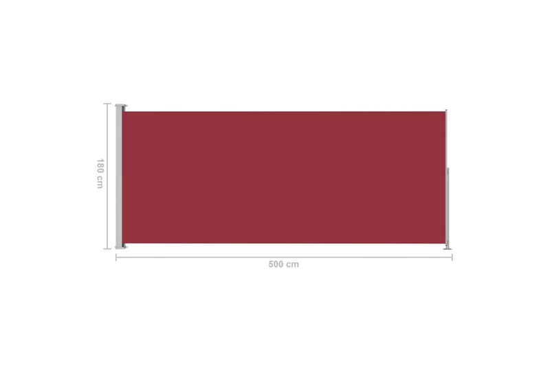 Infällbar sidomarkis 180x500 cm röd - Röd - Utemöbler - Solskydd - Markiser - Balkongmarkis