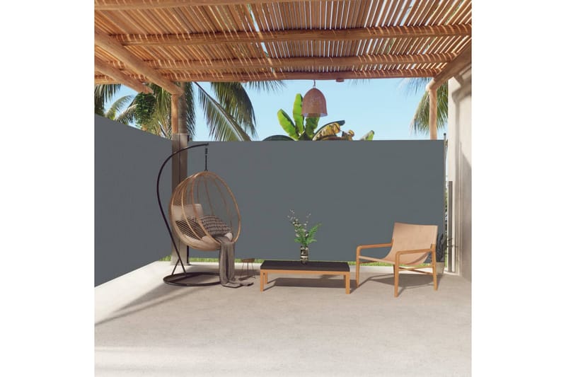 Infällbar sidomarkis 180x600 cm antracit - Grå - Utemöbler - Solskydd - Markiser - Balkongmarkis
