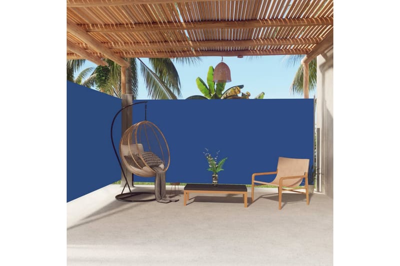 Infällbar sidomarkis 180x600 cm blå - Blå - Utemöbler - Solskydd - Markiser - Balkongmarkis