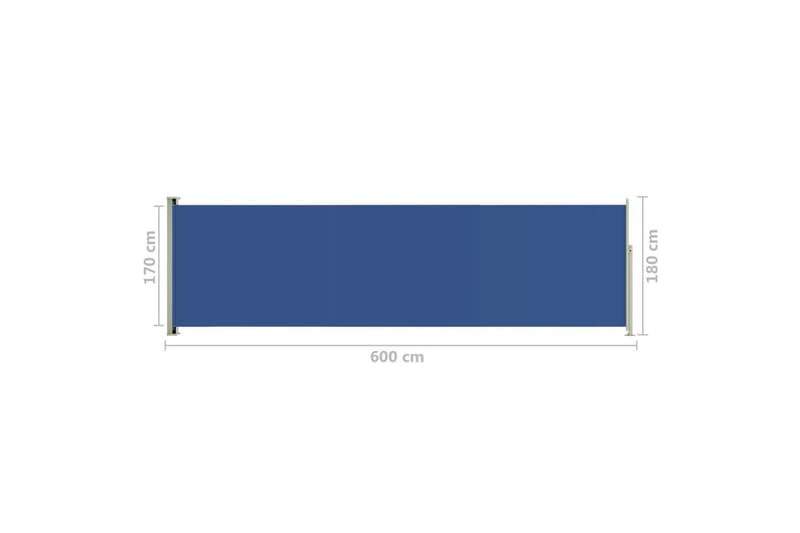 Infällbar sidomarkis 180x600 cm blå - Blå - Utemöbler - Solskydd - Markiser - Balkongmarkis
