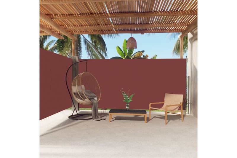 Infällbar sidomarkis 180x600 cm brun - Brun - Utemöbler - Solskydd - Markiser - Balkongmarkis