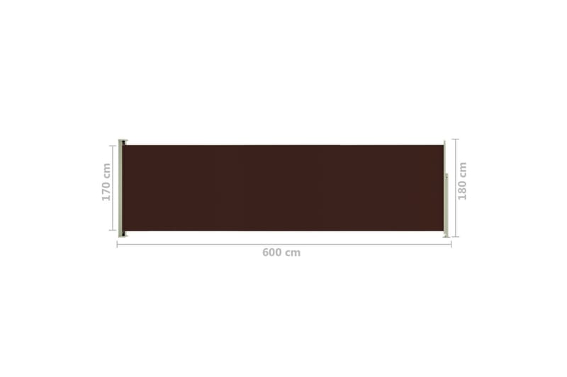 Infällbar sidomarkis 180x600 cm brun - Brun - Utemöbler - Solskydd - Markiser - Balkongmarkis