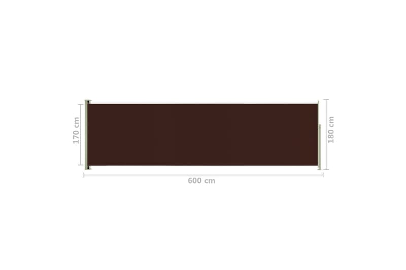 Infällbar sidomarkis 180x600 cm brun - Brun - Balkongmarkis - Markiser - Sidomarkis - Balkongskydd & insynsskydd balkong