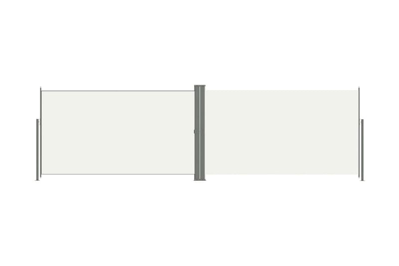 Infällbar sidomarkis 180x600 cm gräddvit - Vit - Utemöbler - Solskydd - Markiser - Balkongmarkis