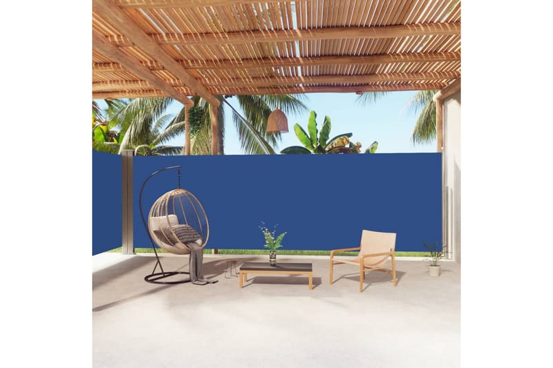 Infällbar sidomarkis 200x1000 cm blå - Blå - Utemöbler - Solskydd - Markiser - Balkongmarkis
