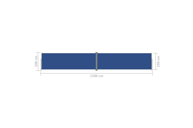 Infällbar sidomarkis 200x1200 cm blå - Blå - Balkongmarkis - Markiser - Sidomarkis - Balkongskydd & insynsskydd balkong