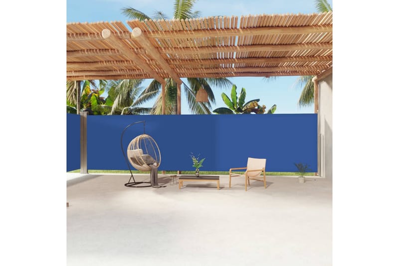 Infällbar sidomarkis 200x1200 cm blå - Blå - Utemöbler - Solskydd - Markiser - Balkongmarkis