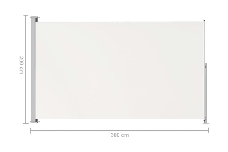 Infällbar sidomarkis 200x300 cm gräddvit - Vit - Balkongmarkis - Markiser - Sidomarkis - Balkongskydd & insynsskydd balkong