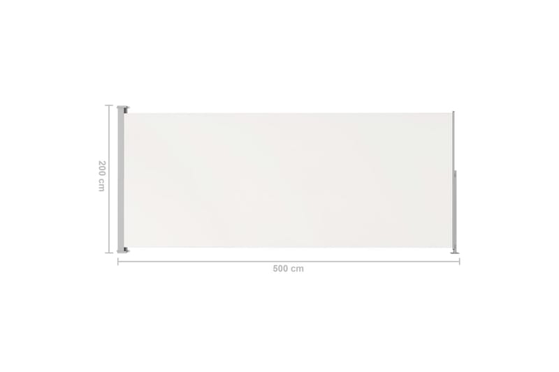 Infällbar sidomarkis 200x500 cm gräddvit - Vit - Utemöbler - Solskydd - Markiser - Balkongmarkis