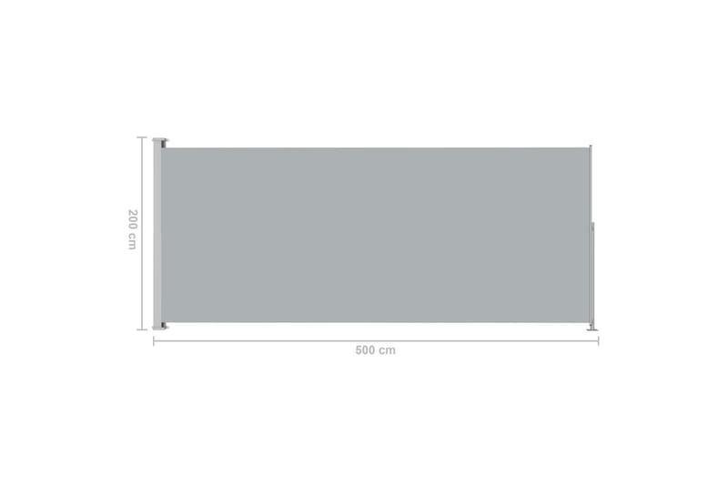 Infällbar sidomarkis 200x500 cm grå - Grå - Utemöbler - Solskydd - Markiser - Balkongmarkis