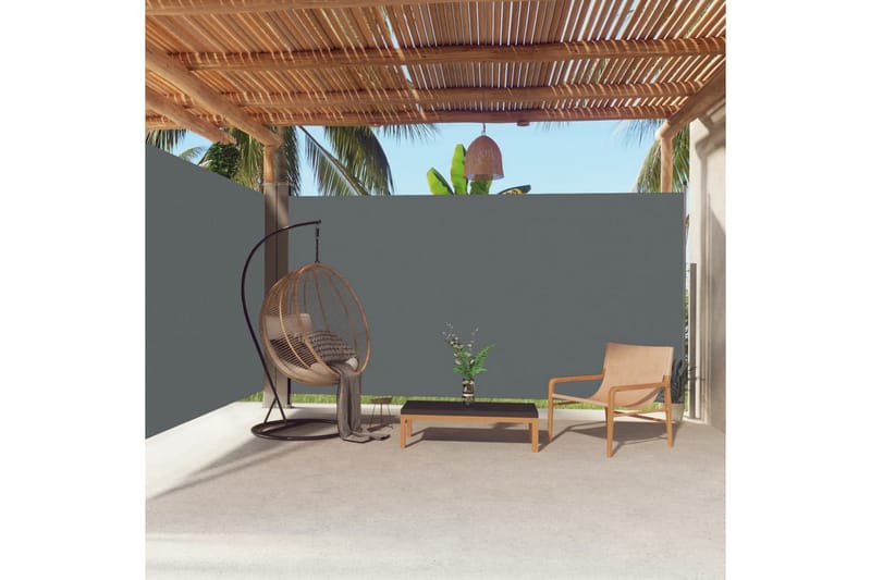 Infällbar sidomarkis 200x600 cm antracit - Grå - Utemöbler - Solskydd - Markiser - Balkongmarkis