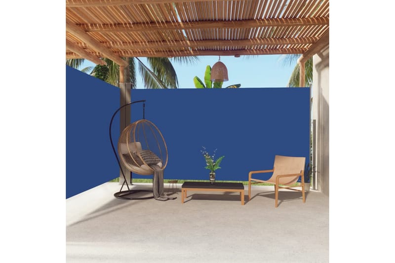 Infällbar sidomarkis 200x600 cm blå - Blå - Utemöbler - Solskydd - Markiser - Balkongmarkis