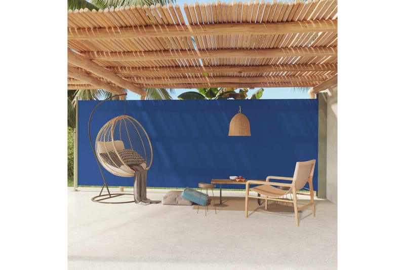 Infällbar sidomarkis 200x600 cm blå - Blå - Utemöbler - Solskydd - Markiser - Balkongmarkis