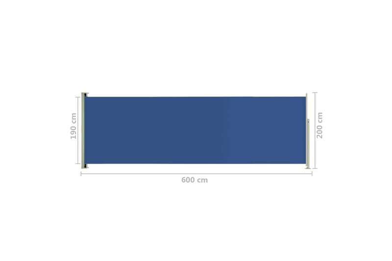 Infällbar sidomarkis 200x600 cm blå - Blå - Utemöbler - Solskydd - Markiser - Balkongmarkis