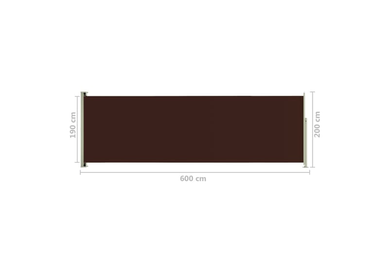 Infällbar sidomarkis 200x600 cm brun - Brun - Utemöbler - Solskydd - Markiser - Balkongmarkis