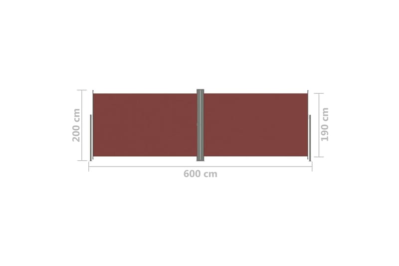 Infällbar sidomarkis 200x600 cm brun - Brun - Utemöbler - Solskydd - Markiser - Balkongmarkis